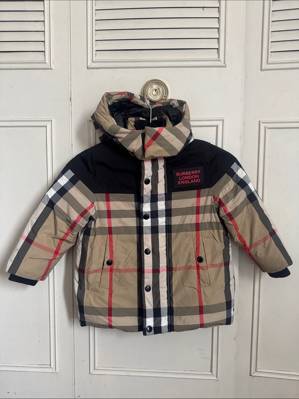 Burberry Baby Beige Check Chrissy Down Jacket